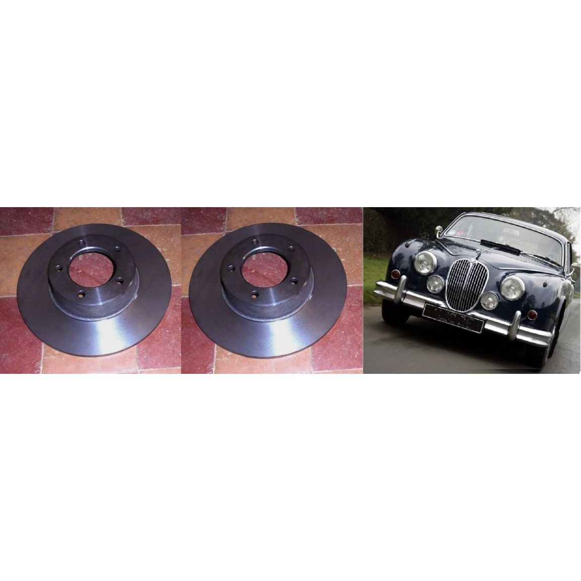 ** REAR BRAKE DISCS x2 (Jaguar Mk1, Mk2) (2.4, 3.4 & 3.8) (1955- 69)